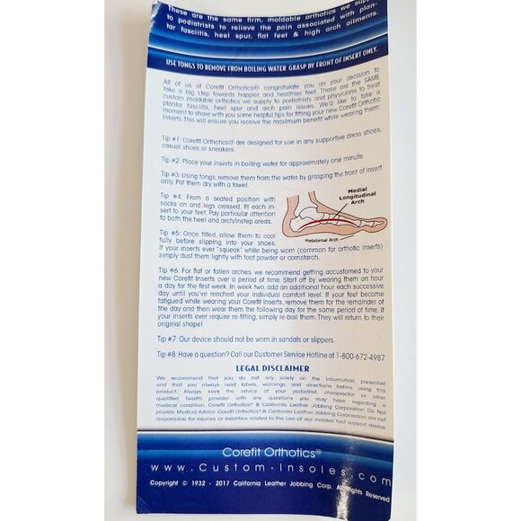 Corefit Orthotics Neolite Shoe Inserts For Arch Support Comfort Foot Pain Relief - Picture 6 of 11